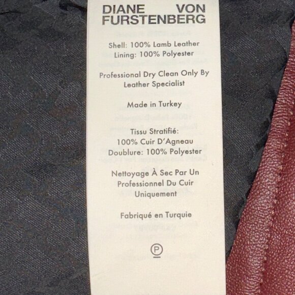 NWT- DVF Denzel Lamb Leather Jacket in Oxblood, sz 8, Brand New w Tags attached - Picture 8 of 10